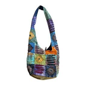 The Collection Royal Nepal Purse Shoulder Handbag Patchwork Colorful Bag